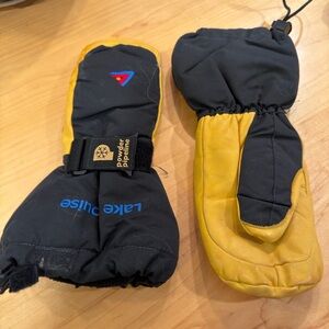 Leki Black and Yellow Mittens